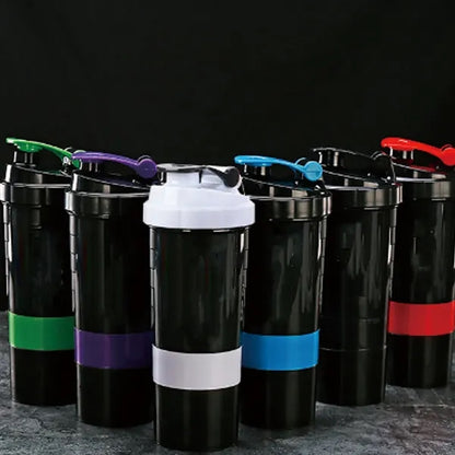 3-tier Sports Leak-Proof Non-Slip Protein Shaker bottle