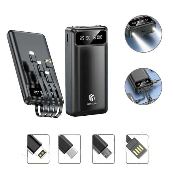 30000 mAh multi-function portable wired power bank