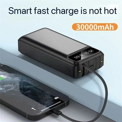 30000 mAh multi-function portable wired power bank
