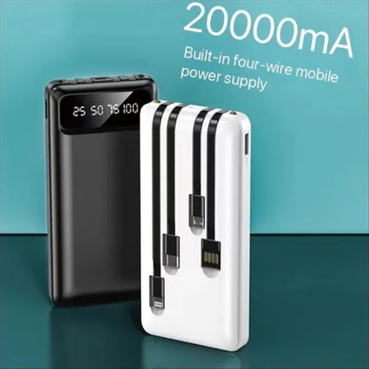 20000mAh Multifunctional Portable Wired Lighting Power Bank