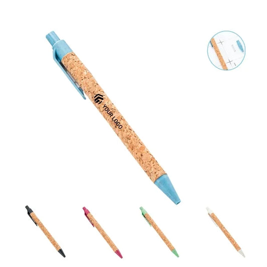 Cork and wheat straw Wood Grain Plastic ballpoint pen