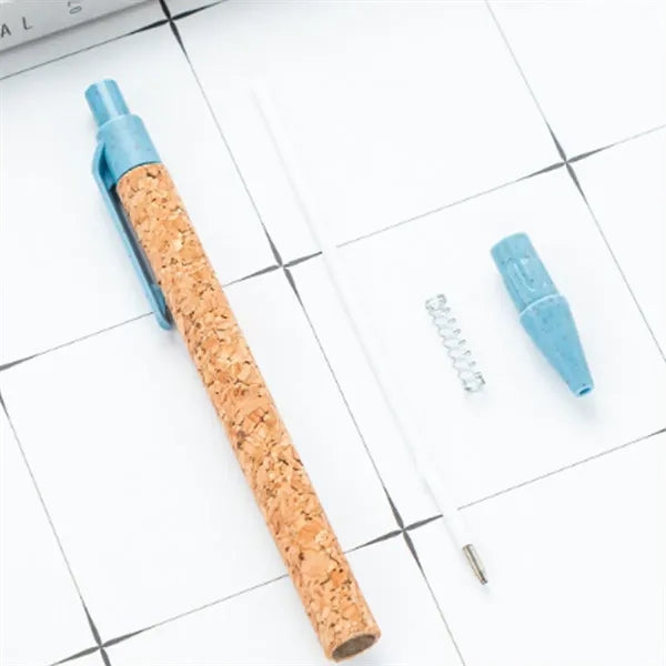 Cork and wheat straw Wood Grain Plastic ballpoint pen