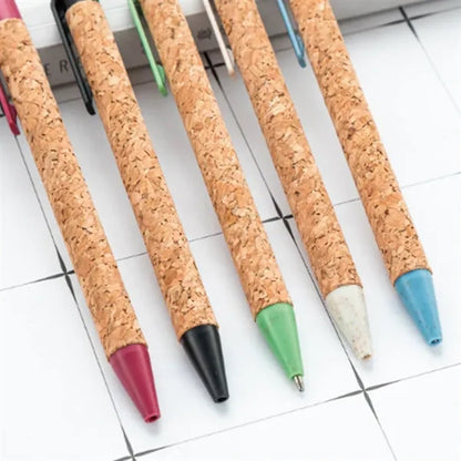 Cork and wheat straw Wood Grain Plastic ballpoint pen