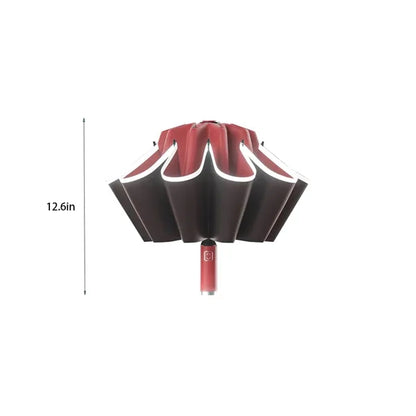 Reverse automatic enlarged windproof three-fold umbrella
