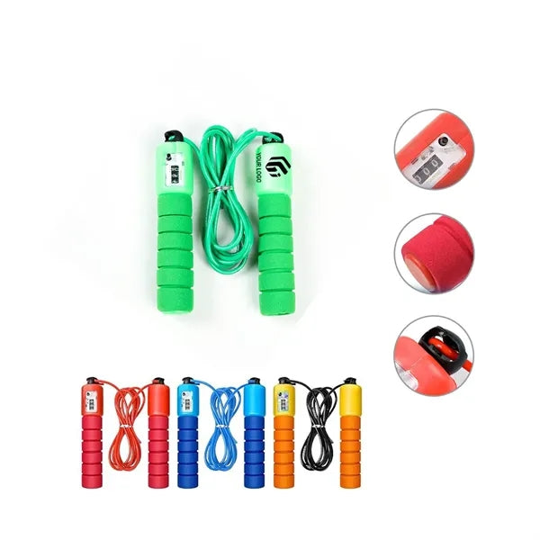 Automatic counter fitness exercise adjustable skipping rope