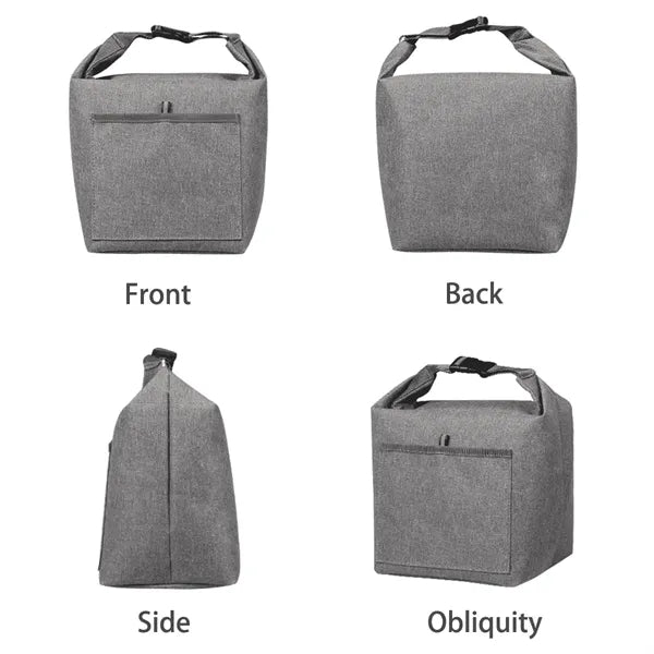 Large Foldable Durable Roll-top Insulated Lunch Tote Bag