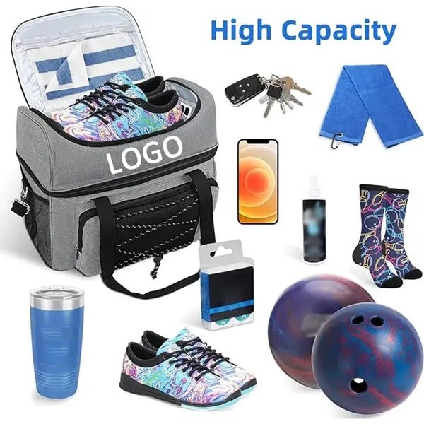 MOQ10PCS Bowling Bag for 2 Balls & Shoes with Padded Divider