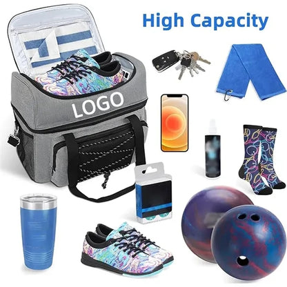 MOQ10PCS Bowling Bag for 2 Balls & Shoes with Padded Divider