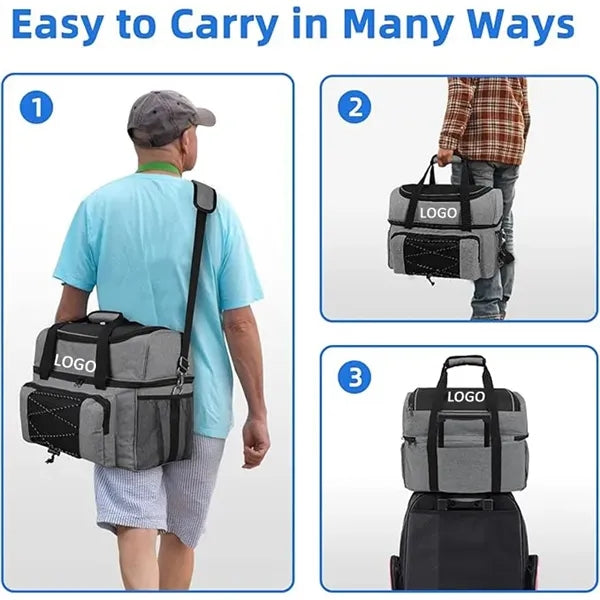 MOQ10PCS Bowling Bag for 2 Balls & Shoes with Padded Divider
