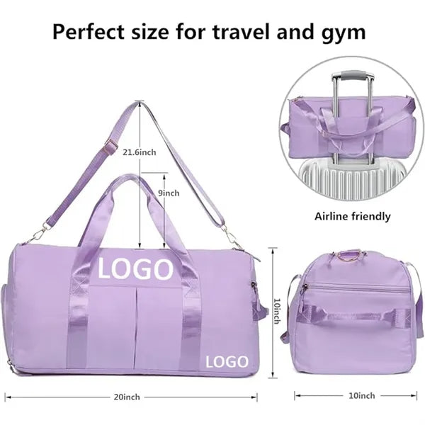 MOQ20PCS Nylon Duffel Waterproof Bag With Shoe Compartment