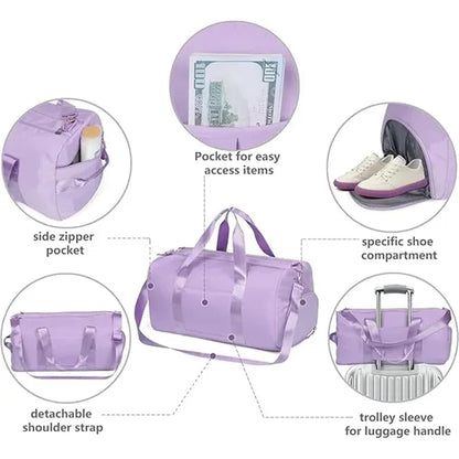 MOQ20PCS Nylon Duffel Waterproof Bag With Shoe Compartment