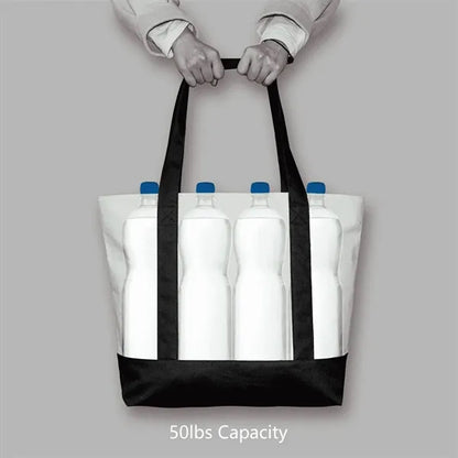 Daily Stylish Canvas Tote Bag With An External Pocket