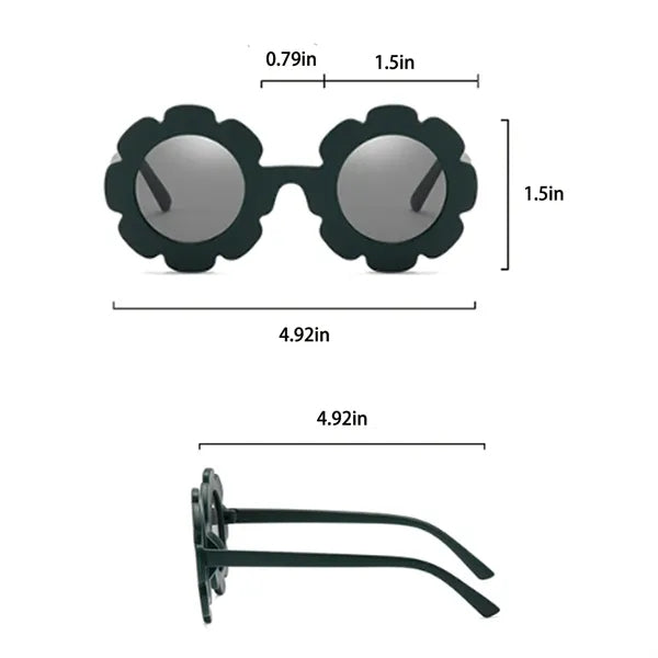 Baby teen boys girls cute round flower kids sunglasses