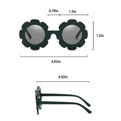 Baby teen boys girls cute round flower kids sunglasses