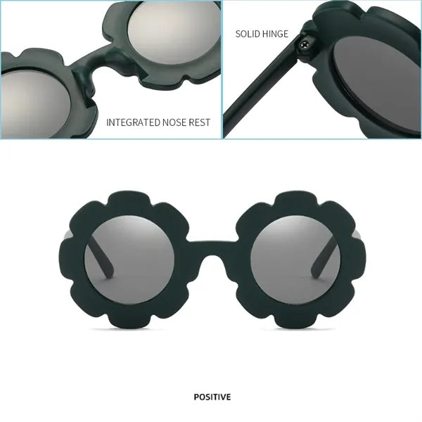 Baby teen boys girls cute round flower kids sunglasses