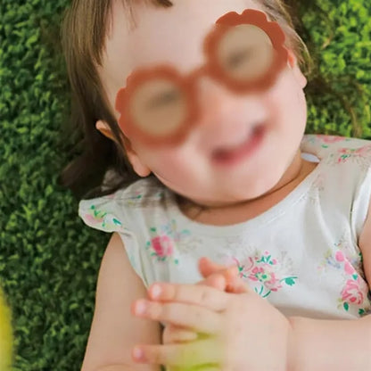Baby teen boys girls cute round flower kids sunglasses