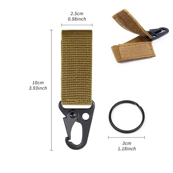 Tactical Gear Clip Nylon Key Ring Holder Belt