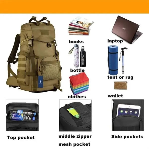 50L Tactical Hiking Backpack