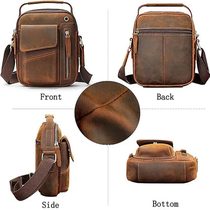 Small Vintage Genuine Leather Crossbody Bag