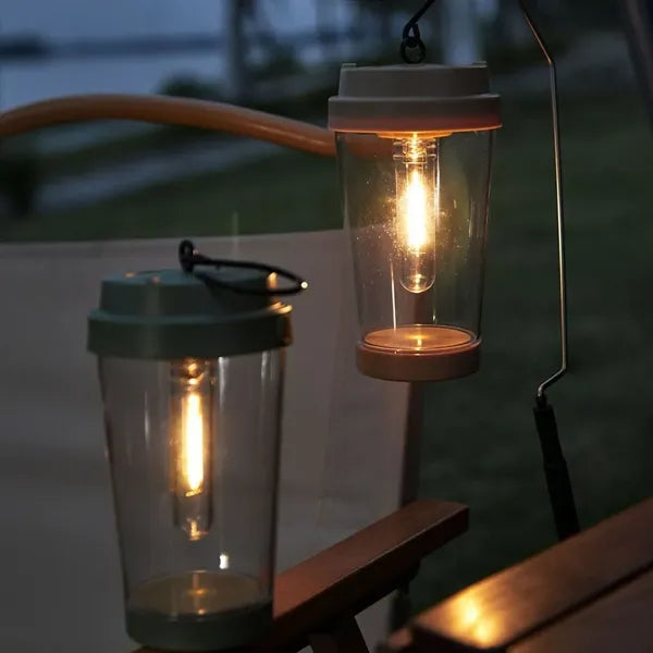 LED Cup Shape Camping Lantern Decorative Lamp with Hook
