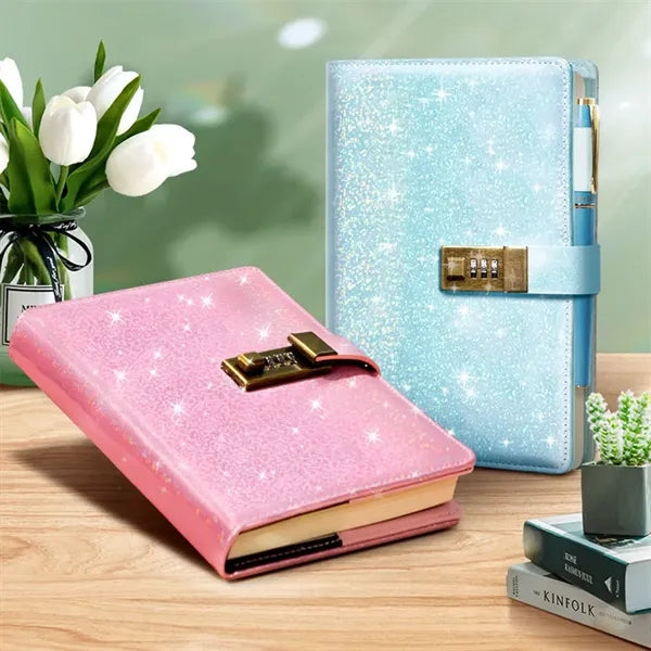 A5 Digital Password Notebook with Combination Lock Card Slot