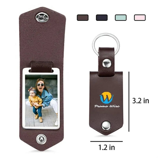 Genuine Leather Mini Multifunctional Keychain Photo Album
