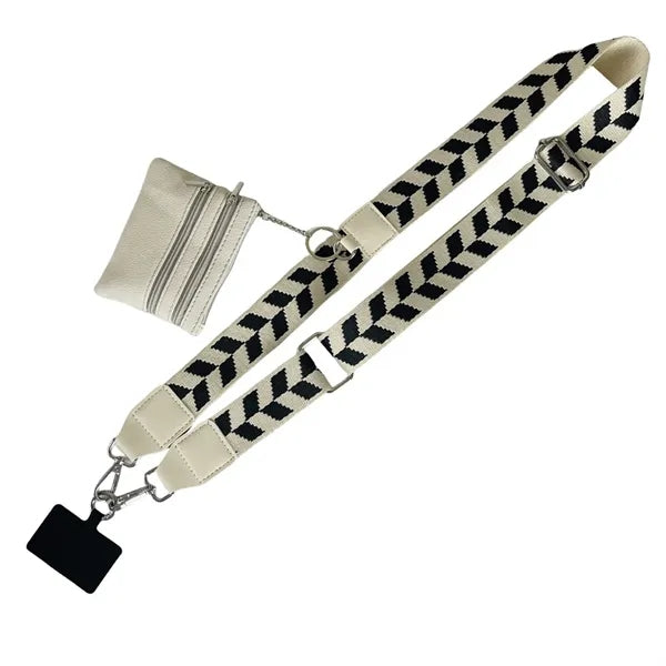 Crossbody Phone Strap Lanyard with Zippered Pouch