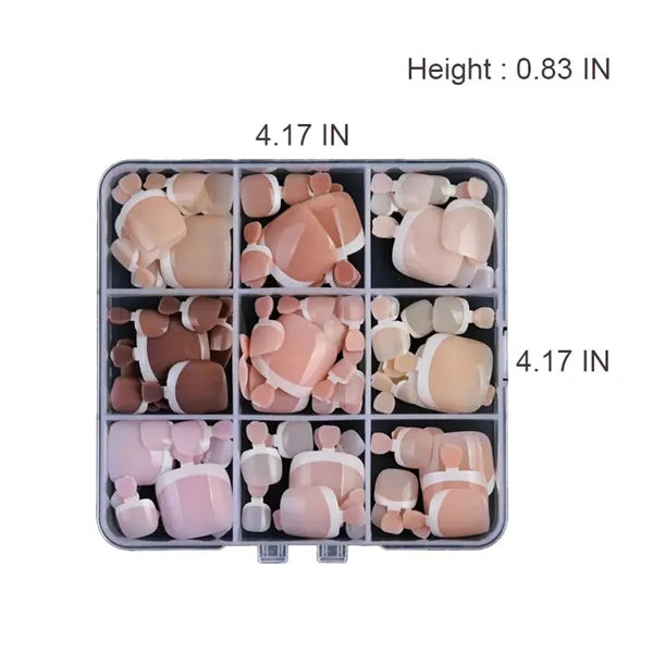 French Tip Square Press On Fake Nails Set