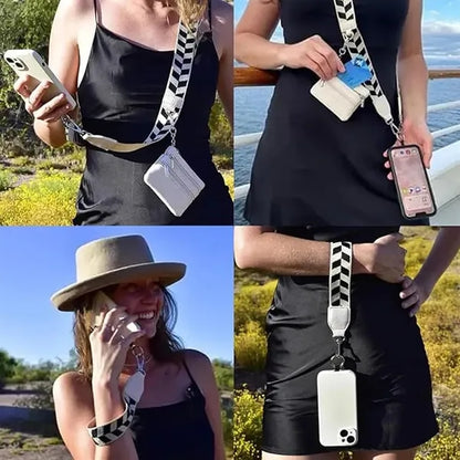 Crossbody Phone Strap Lanyard with Zippered Pouch