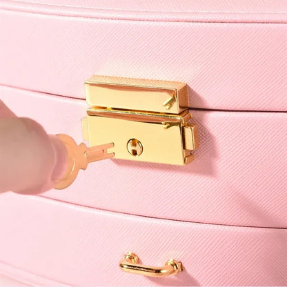 Portable Multi-slot Jewelry Box with Mirror Removable Drawer