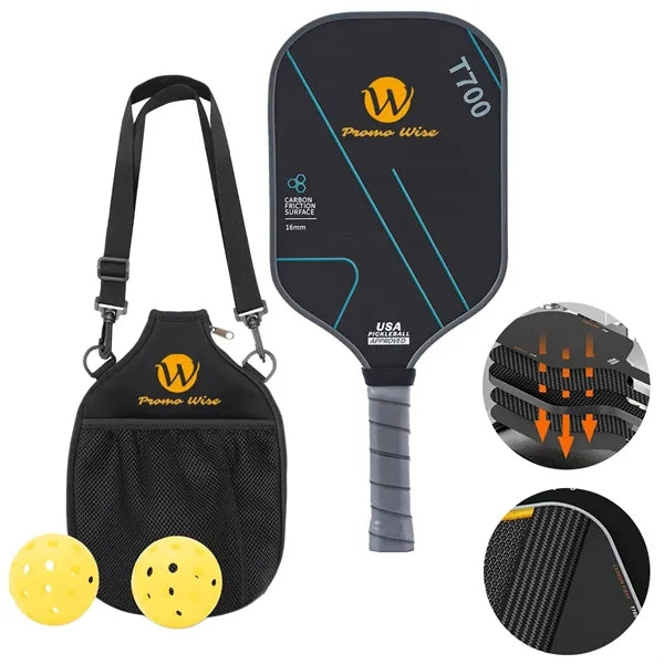 T700 Raw Carbon Fiber Pickleball Paddle Set