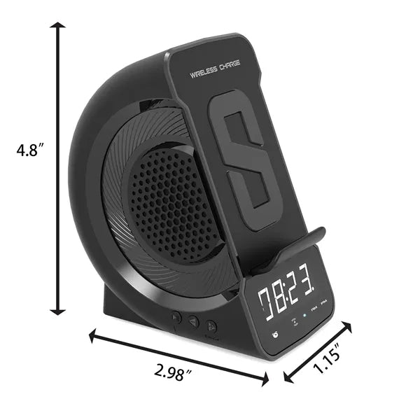 Bluetooth Speaker Wireless Charger Bedside Alarm Clock