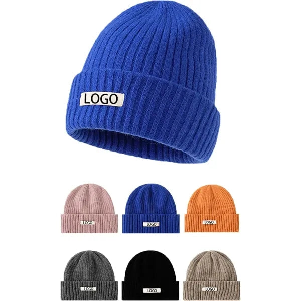 MOQ50PCS Knit Cuff Beanie Winter Warm Hats for Men and Women