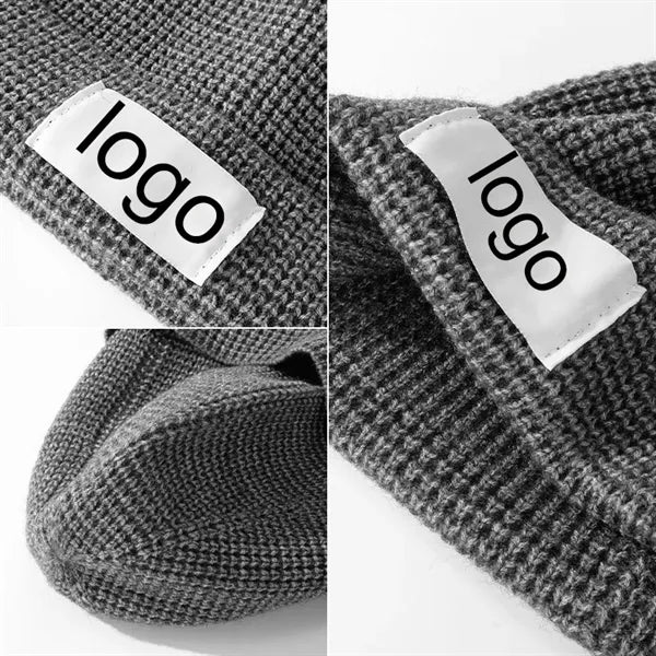 MOQ50PCS Thick Winter Waffle Knit Warm Beanie Hats