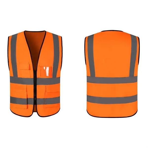 4 Pockets Hi Vis Reflective Strips Safety Vest MOQ30