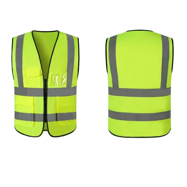 4 Pockets Hi Vis Reflective Strips Safety Vest MOQ30