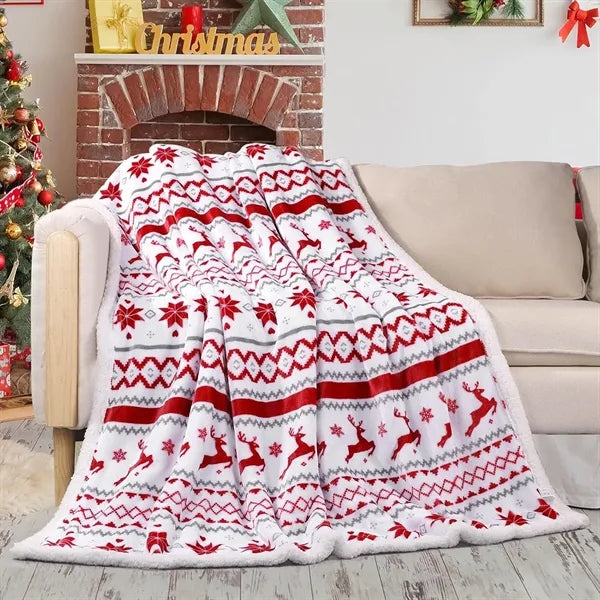 Christmas Sherpa Fleece Throw Blanket 50"x60"