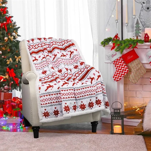 Christmas Sherpa Fleece Throw Blanket 50"x60"