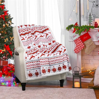 Christmas Sherpa Fleece Throw Blanket 50"x60"