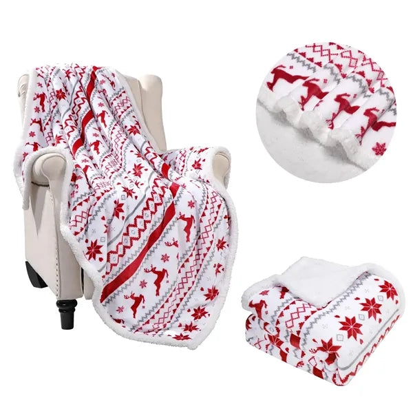 Christmas Sherpa Fleece Throw Blanket 50"x60"