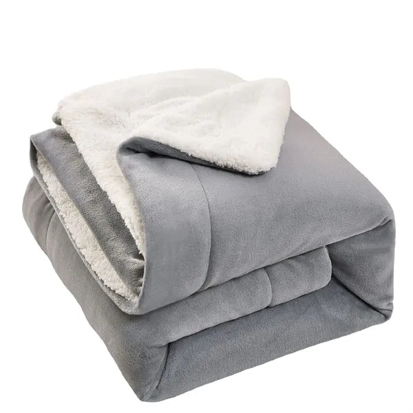Sherpa Fleece Throw Blanket Twin Size For Couch