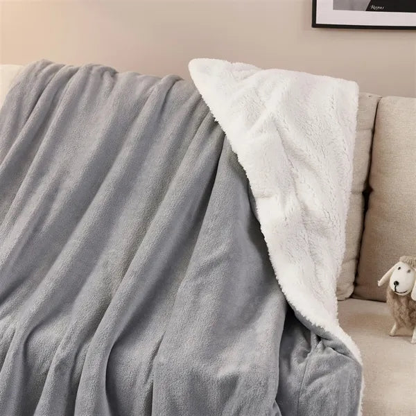 Sherpa Fleece Throw Blanket Twin Size For Couch