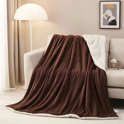 Sherpa Fleece Throw Blanket Twin Size For Couch