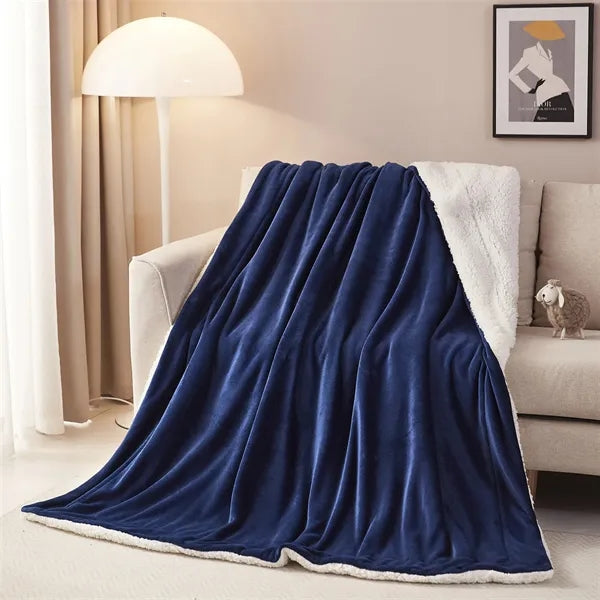 Sherpa Fleece Throw Blanket Twin Size For Couch