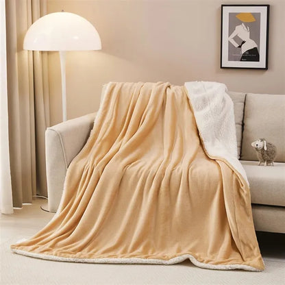 Sherpa Fleece Throw Blanket Twin Size For Couch
