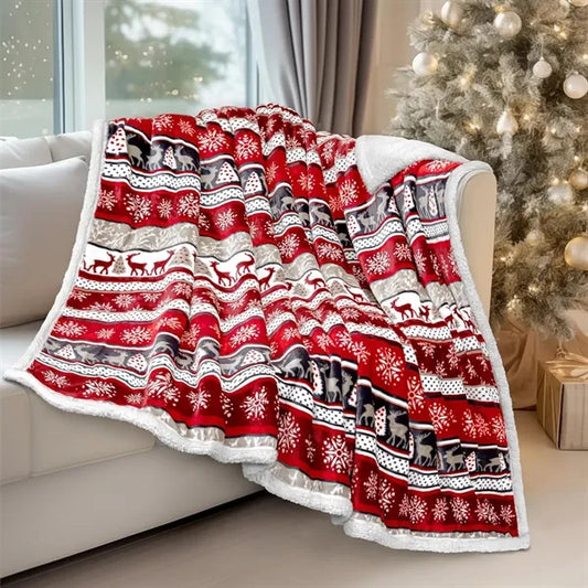 Premium Christmas Sherpa Throw Blanket 50"x60"