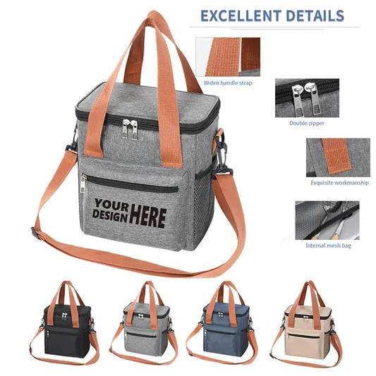 Insulated Portable Big Leakproof Crossbody Lunch Cooler Bag