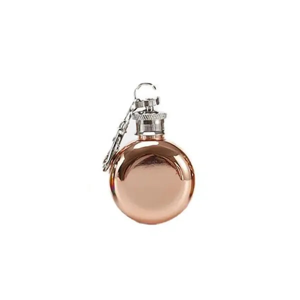 1oz Stainless Steel Round Keychain Portable Shot Flask MOQ30