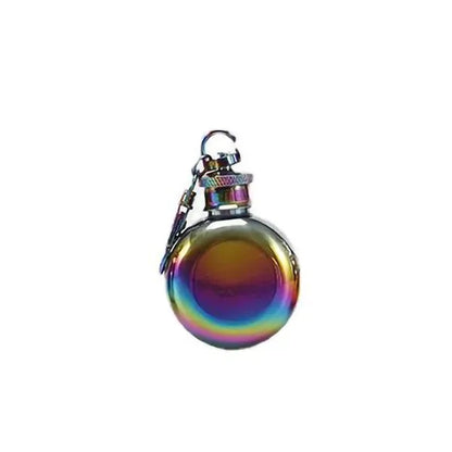 1oz Stainless Steel Round Keychain Portable Shot Flask MOQ30