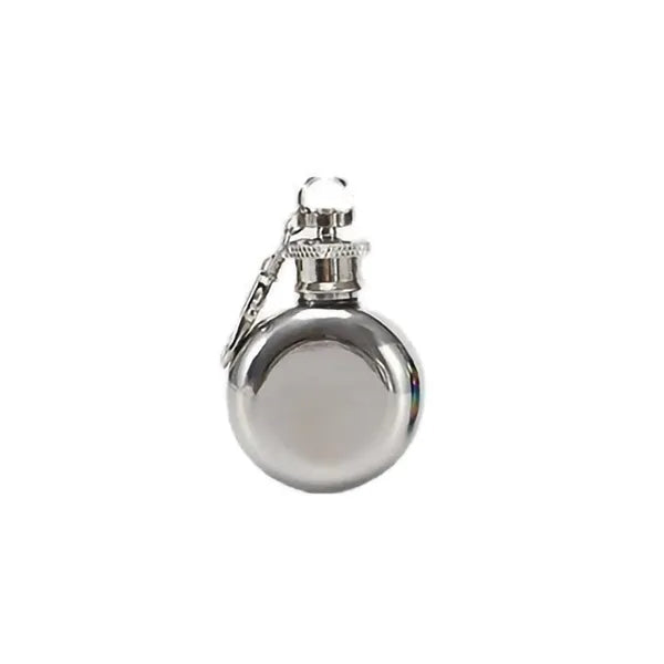 1oz Stainless Steel Round Keychain Portable Shot Flask MOQ30